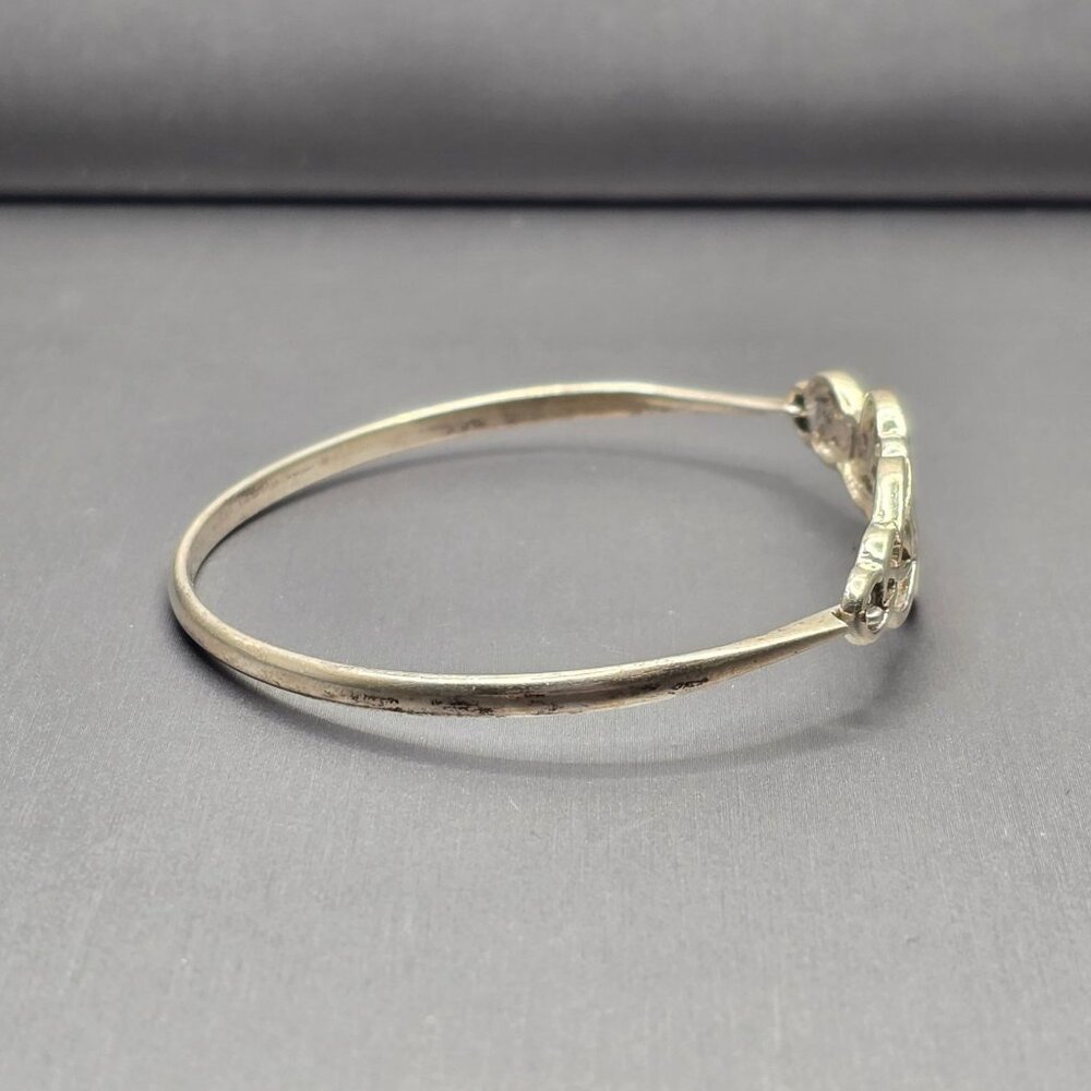 VTG Sterling Silver 925 Celtic Knot Bracelet 7" Hinged Design 10.33g - Picture 2 of 11